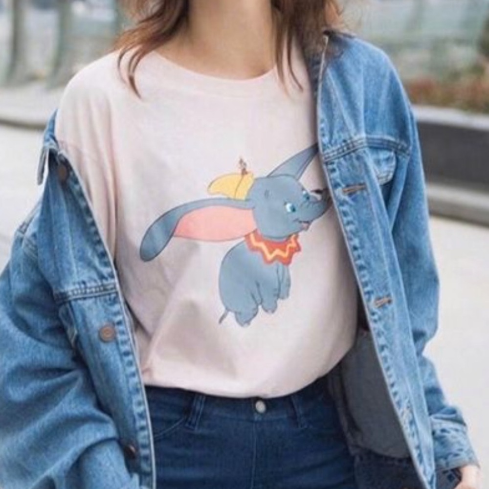 LOEWE Dumbo Graphic Print T-Shirt authentic pink small